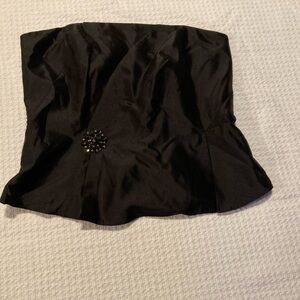 White House Black Market Black Embellished Bustier Top